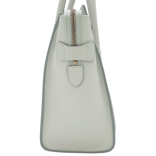 Luggage Micro Shopper Calfskin Light Green Mint Tote Bag (Old Logo)