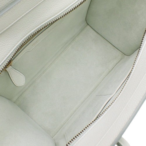 Luggage Micro Shopper Calfskin Light Green Mint Tote Bag (Old Logo)