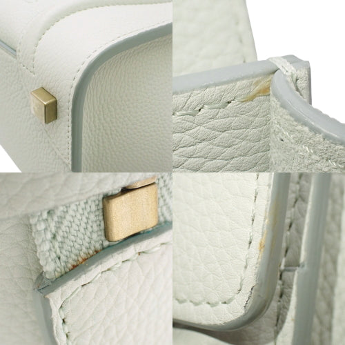 Luggage Micro Shopper Calfskin Light Green Mint Tote Bag (Old Logo)