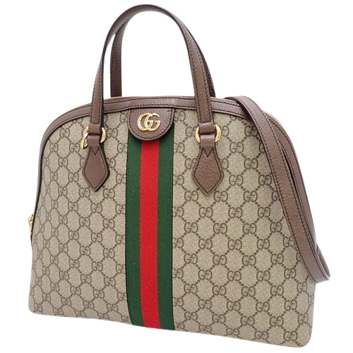 Ophidia GG Medium Top Handle Bag, GG Supreme canvas and leather, beige, brown, green, red, 524533, 2-way shoulder bag, tote, Sherry Line.