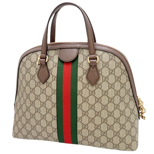 Ophidia GG Medium Top Handle Bag, GG Supreme canvas and leather, beige, brown, green, red, 524533, 2-way shoulder bag, tote, Sherry Line.
