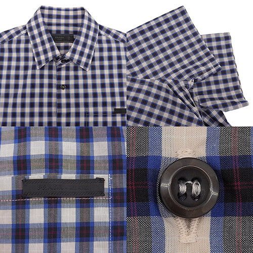 Check Short Sleeve Shirt, Apparel, Fashion, Clothing, Size 38/15, Cotton, UCS137