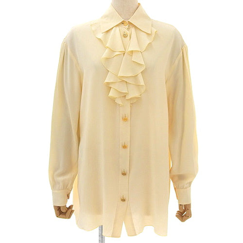 GG ruffled blouse, long sleeves, size 38, silk, 596706