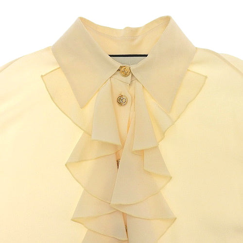 GG ruffled blouse, long sleeves, size 38, silk, 596706