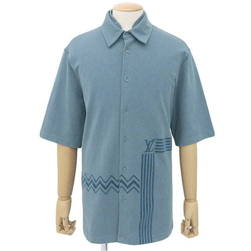 Karakoram Flock Print Jersey Shirt, Size M, Cotton, Short Sleeve, RM222V