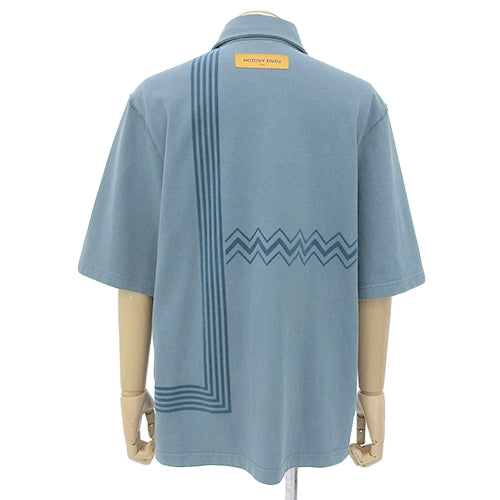 Karakoram Flock Print Jersey Shirt, Size M, Cotton, Short Sleeve, RM222V