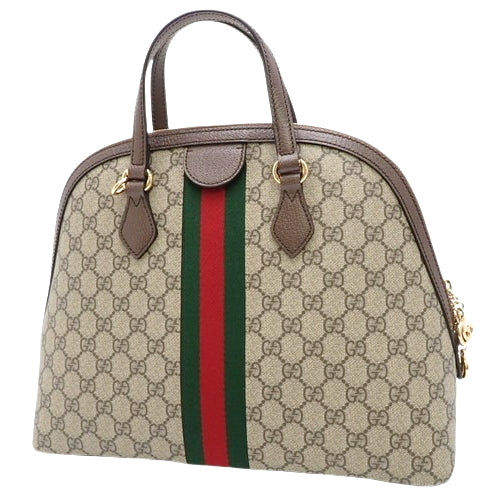 Ophidia GG Medium Top Handle Bag, GG Supreme Canvas, Beige Brown, Green, Red, 524533, 2-way shoulder bag, shoulder bag, crossbody bag, tote bag, Shelli Line.