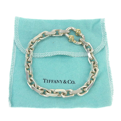 Tiffany 1837 Makers Wide Chain Bracelet, Yellow Gold (K18YG) and Silver (SV925)