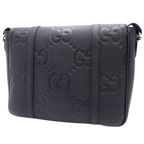 Jumbo GG Medium Messenger Bag, Jumbo GG Leather, Black, 760234 AABY0 1000 (currently available as of January 2025). Shoulder bag, crossbody bag.