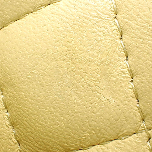 Matelasse Coco Mark Chain Shoulder Bag, Lambskin, Yellow, Shoulder Bag, Crossbody Bag, Mini Matelasse