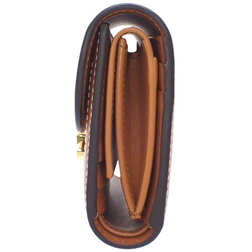 Small Flap Wallet, Triomphe, Calfskin Textile, Natural/Tan, 10D782DB2.02NT (currently available as of November 2024), Trifold, 3-Fold, Mini Wallet