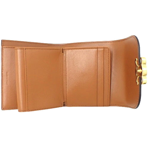 Small Flap Wallet, Triomphe, Calfskin Textile, Natural/Tan, 10D782DB2.02NT (currently available as of November 2024), Trifold, 3-Fold, Mini Wallet