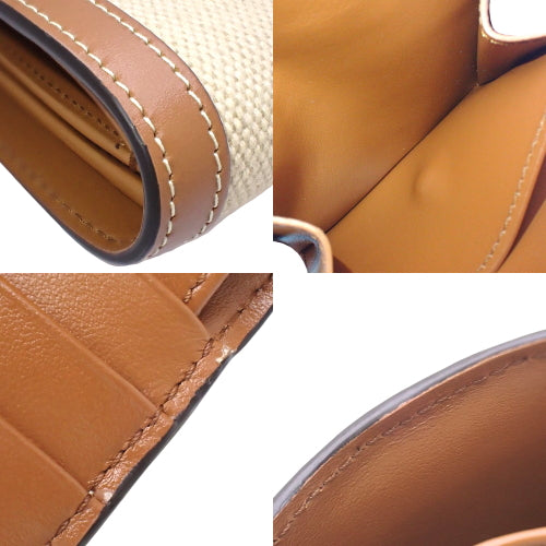 Small Flap Wallet, Triomphe, Calfskin Textile, Natural/Tan, 10D782DB2.02NT (currently available as of November 2024), Trifold, 3-Fold, Mini Wallet