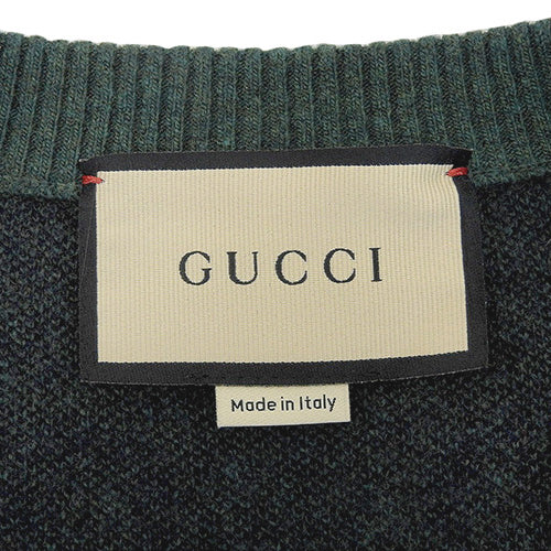 GG pattern V-neck knit L logo all-over print