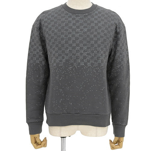 Damier Spread Sweatshirt, Size RM222M, Brushed Fleece, Medium, Cotton