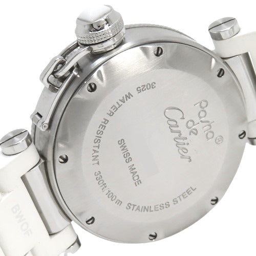 W3140002 Pasha Seatimer Ladies SM SS/Rubber Quartz White