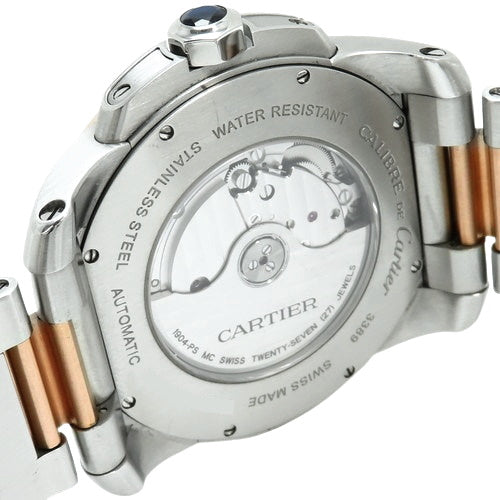 W7100036 カリブル ドゥ カルティエ PG/SS ステンレス 自動巻き シルバー