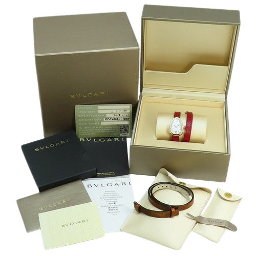 【保証書付】 SPP27WPGDL.102727 セルペンティ ダブルスパイラル PG/レザー クオーツ ホワイト ダイヤベゼル