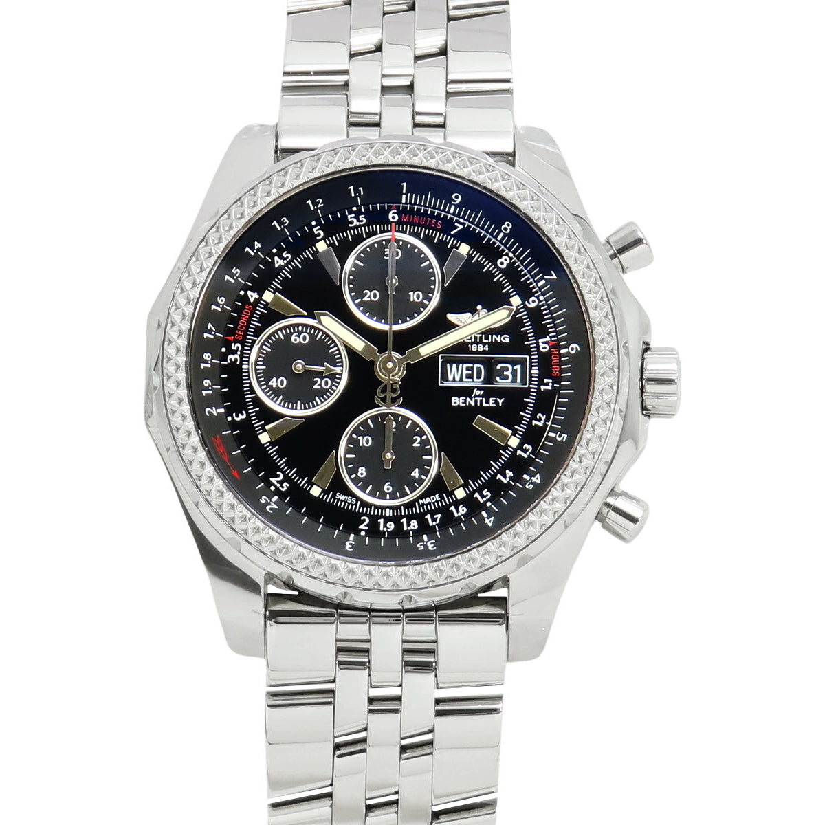 【保証書付】ベントレー GT クロノグラフ A1336224 ステンレススチール SS 自動巻き 日本限定 2014年3月購入 ブラック