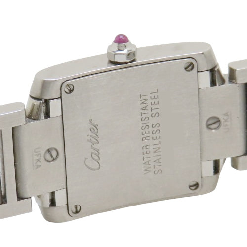 W51028Q3 Tank Française SM Stainless Steel SS Quartz Pink Shell Dial