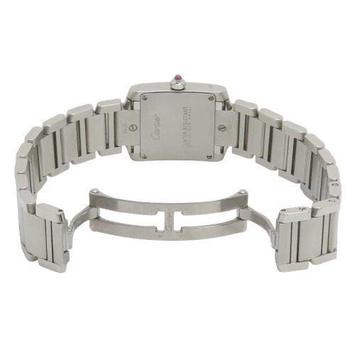 W51028Q3 Tank Française SM Stainless Steel SS Quartz Pink Shell Dial