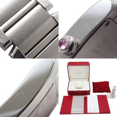 W51028Q3 Tank Française SM Stainless Steel SS Quartz Pink Shell Dial