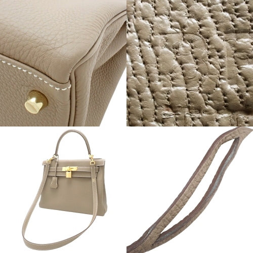 Kelly 28 (inner stitching) Togo Etoupe/Etoupe B stamp