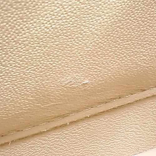 Matelasse Coco Mark Double Flap Chain Shoulder Bag in Caviar Skin A01112