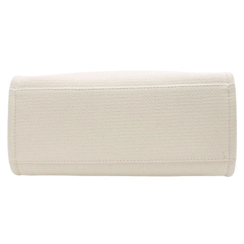 D'Ville Small Shopping Bag, Canvas & Leather, Ivory, AS3257, 2-Way Handbag/Shoulder Bag