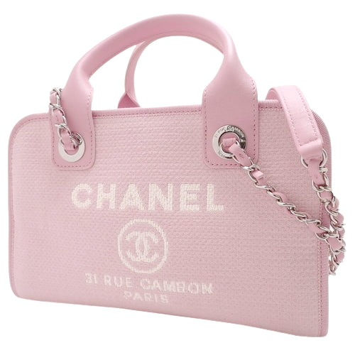 D'Ville Bowling Bag, Canvas & Leather, Pink, A92749, 2-Way Shoulder Bag/Handbag