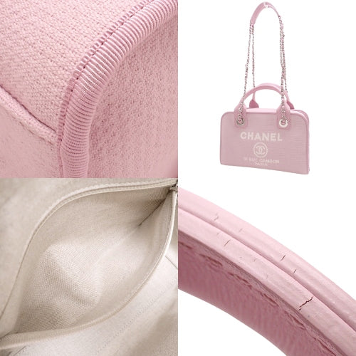 D'Ville Bowling Bag, Canvas & Leather, Pink, A92749, 2-Way Shoulder Bag/Handbag