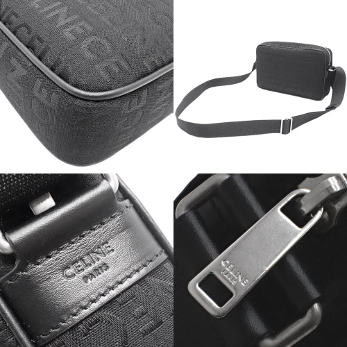 Medium Messenger Bag, Canvas, Black, 197202EKF.38SI, Shoulder Bag, Crossbody, Logo