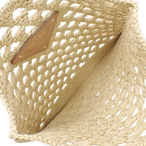 Raffia Tote Bag, Raffia Beige, 1BG493, Crocheted