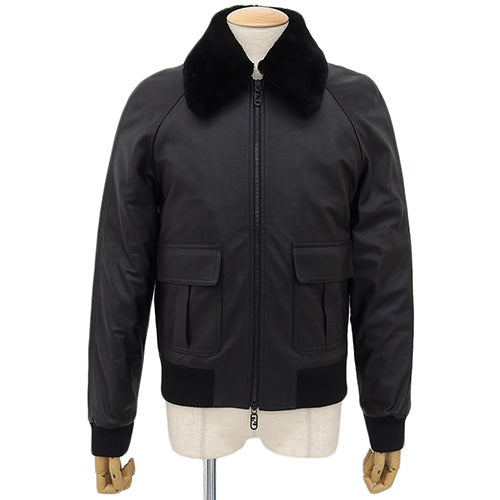 Leather boa jacket 46