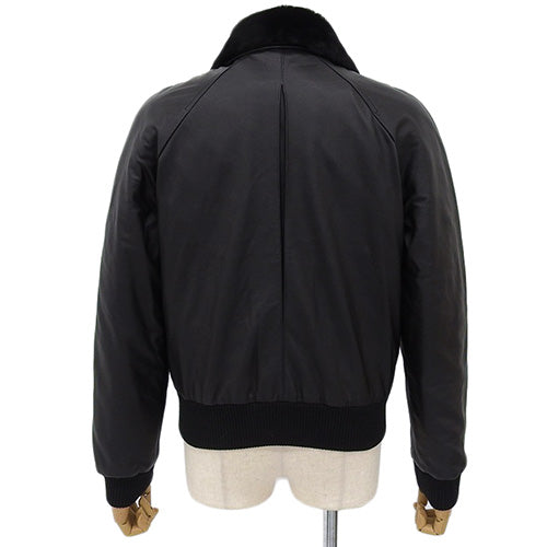 Leather boa jacket 46