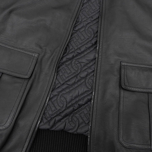 Leather boa jacket 46