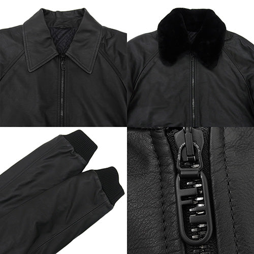 Leather boa jacket 46