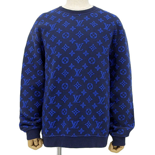 Monogram Jacquard Crew Neck Sweatshirt RM192 Logo All-Over Print Fleece-Lined Sweatshirt XL Cotton Acrylic Wool