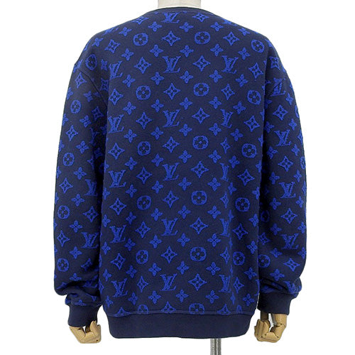 Monogram Jacquard Crew Neck Sweatshirt RM192 Logo All-Over Print Fleece-Lined Sweatshirt XL Cotton Acrylic Wool