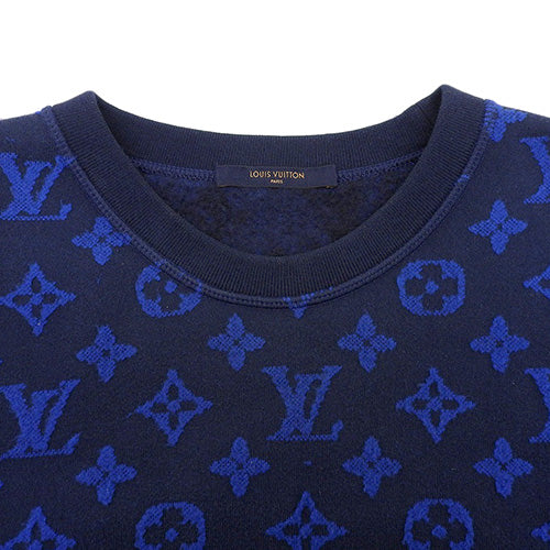 Monogram Jacquard Crew Neck Sweatshirt RM192 Logo All-Over Print Fleece-Lined Sweatshirt XL Cotton Acrylic Wool