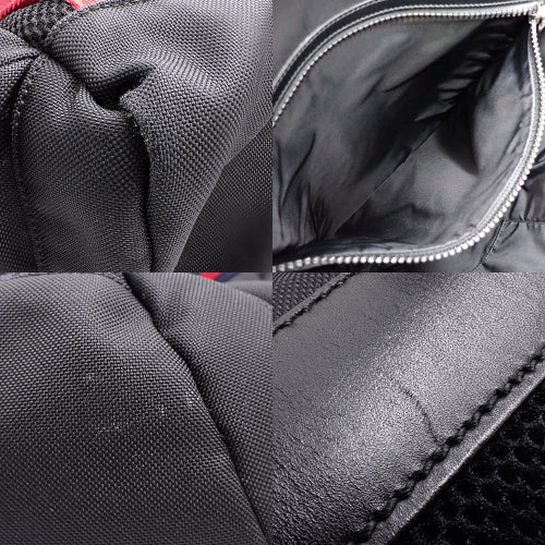 Webline Tiger Head Backpack, Leather & Techno Canvas, Black, Red, Navy, Green, 429037, Sherry Line
