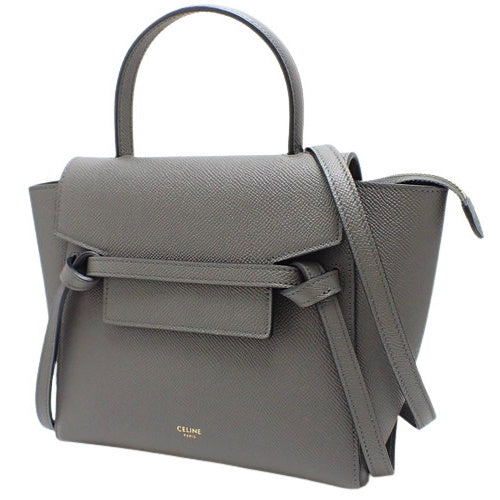 Nano Belt Bag in Grained Calfskin, Gray, 189003ZVA.10DC (currently available as of January 2025), 2-way shoulder bag, shoulder-carry, crossbody.