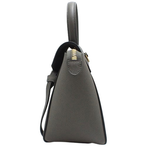 Nano Belt Bag in Grained Calfskin, Gray, 189003ZVA.10DC (currently available as of January 2025), 2-way shoulder bag, shoulder-carry, crossbody.