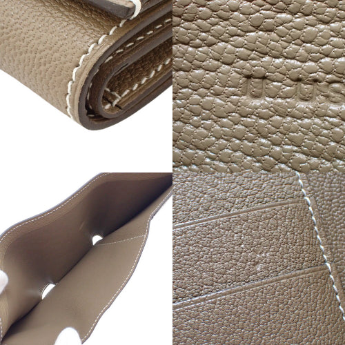 Be'an Combination Wallet, Chevre Mizor Leather, Etoupe/Etoupe, Gold Hardware, U stamp.