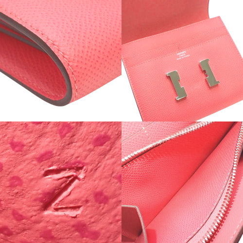 Constance Compact, Epsom calfskin leather, palladium hardware, Rose Azalea color, silver hardware, Z stamp.