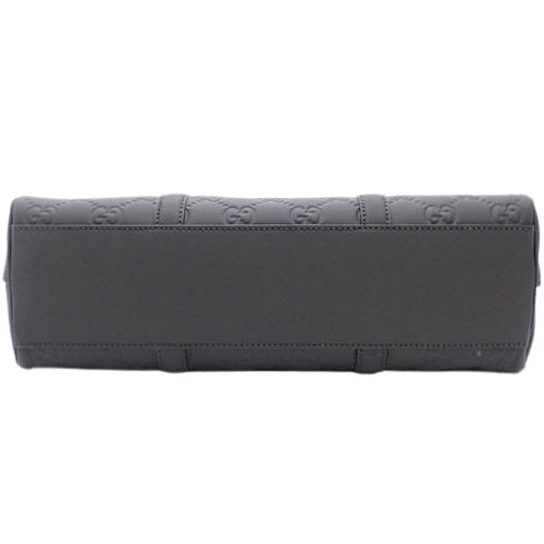 Double G 2-Way Bag, Rubber Effect Leather, Black, 771238. Can be carried as a shoulder bag or crossbody bag.