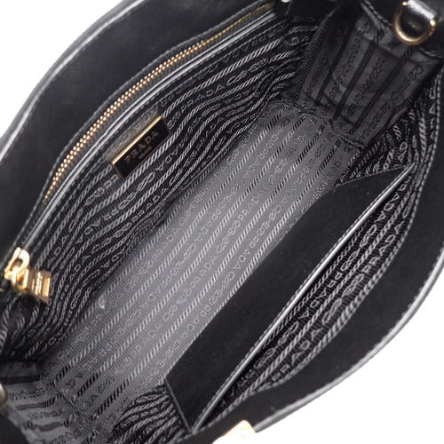 Galleria 2-Way Tote Bag, Shoulder Bag, Crossbody Bag, Saffiano Leather, NERO
