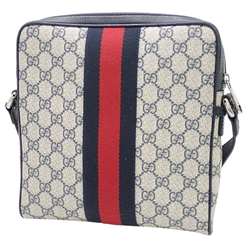 GG Supreme Ophidia GG Small Messenger Bag, Shoulder/Crossbody, GG Supreme Canvas, Beige/Blue, Item No. 547926 96IWN 4076 (Current as of December 2024)