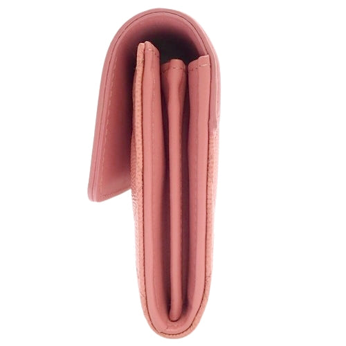 Matelasse CC Filigree Long Wallet, Caviar Skin, Pink, Flap Closure, Accessories