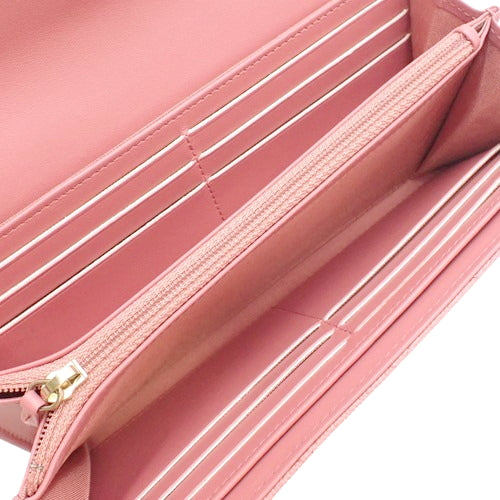 Matelasse CC Filigree Long Wallet, Caviar Skin, Pink, Flap Closure, Accessories